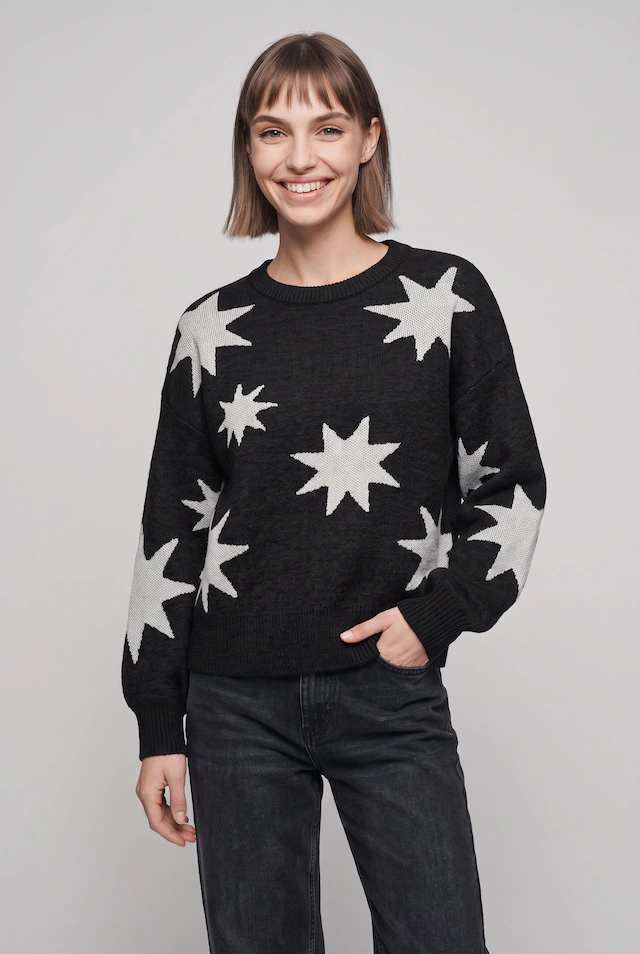 ONLY Rundhalspullover »ONLROSIE LS O-NECK GLITTER KNT«