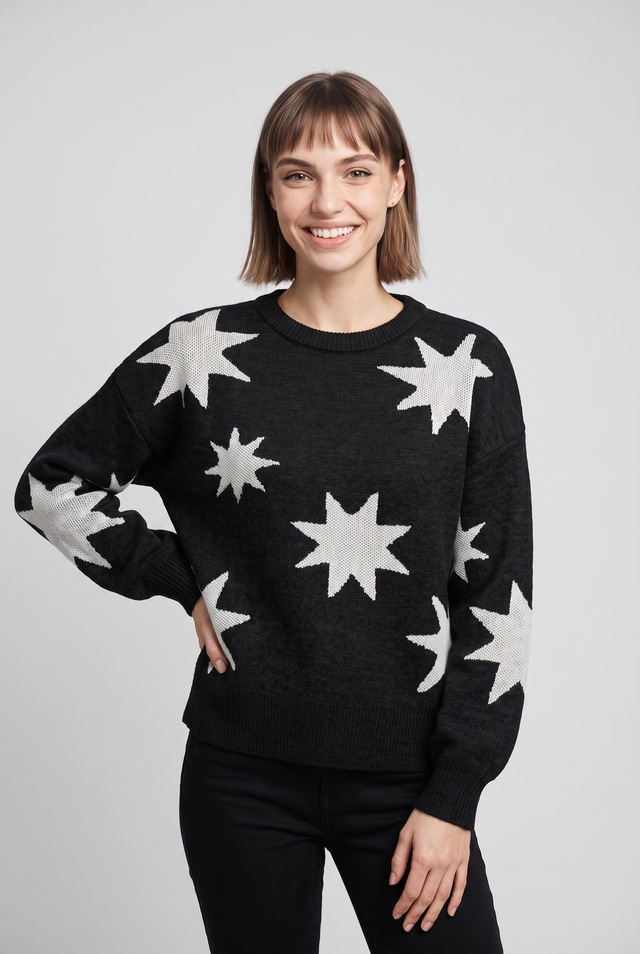 ONLY Rundhalspullover »ONLROSIE LS O-NECK GLITTER KNT«