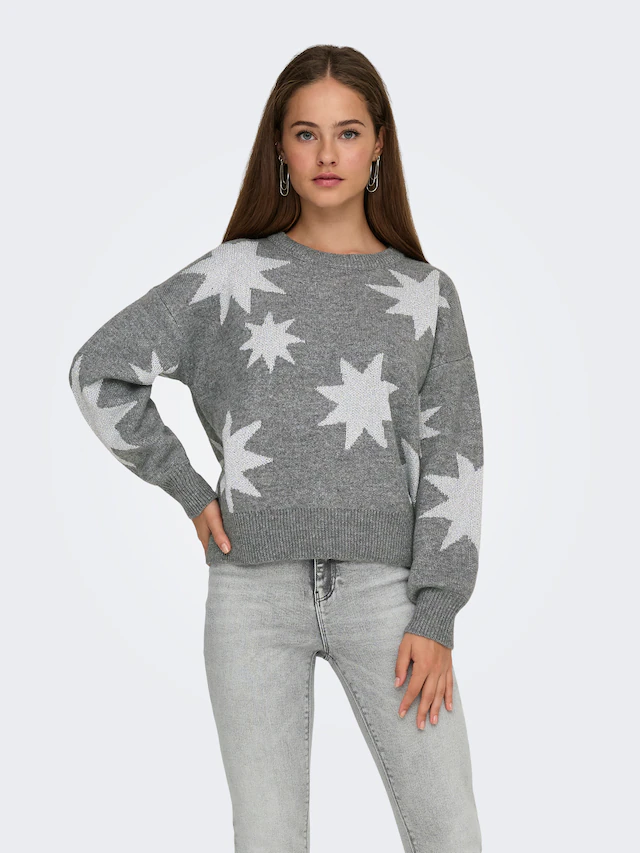 ONLY Rundhalspullover »ONLROSIE LS O-NECK GLITTER KNT«