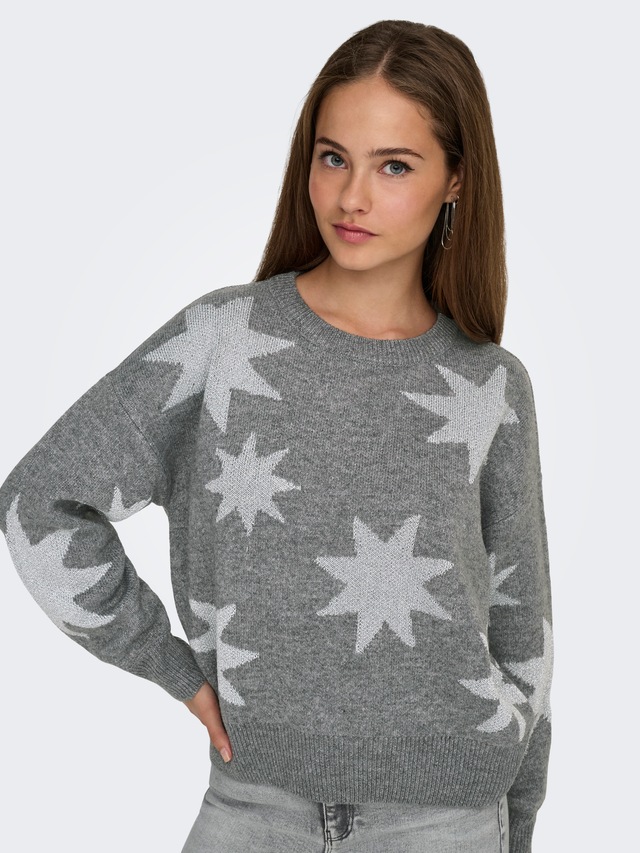 ONLY Rundhalspullover »ONLROSIE LS O-NECK GLITTER KNT«
