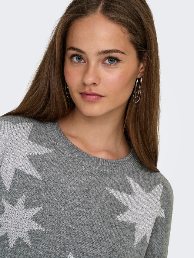 ONLY Rundhalspullover »ONLROSIE LS O-NECK GLITTER KNT«