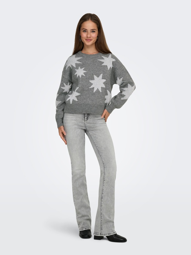 ONLY Rundhalspullover »ONLROSIE LS O-NECK GLITTER KNT«