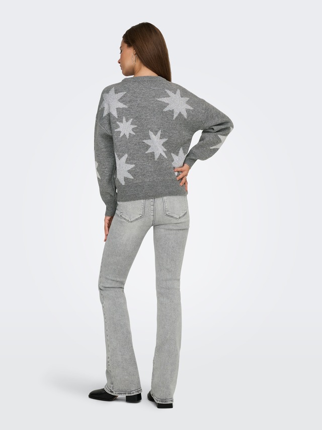 ONLY Rundhalspullover »ONLROSIE LS O-NECK GLITTER KNT«