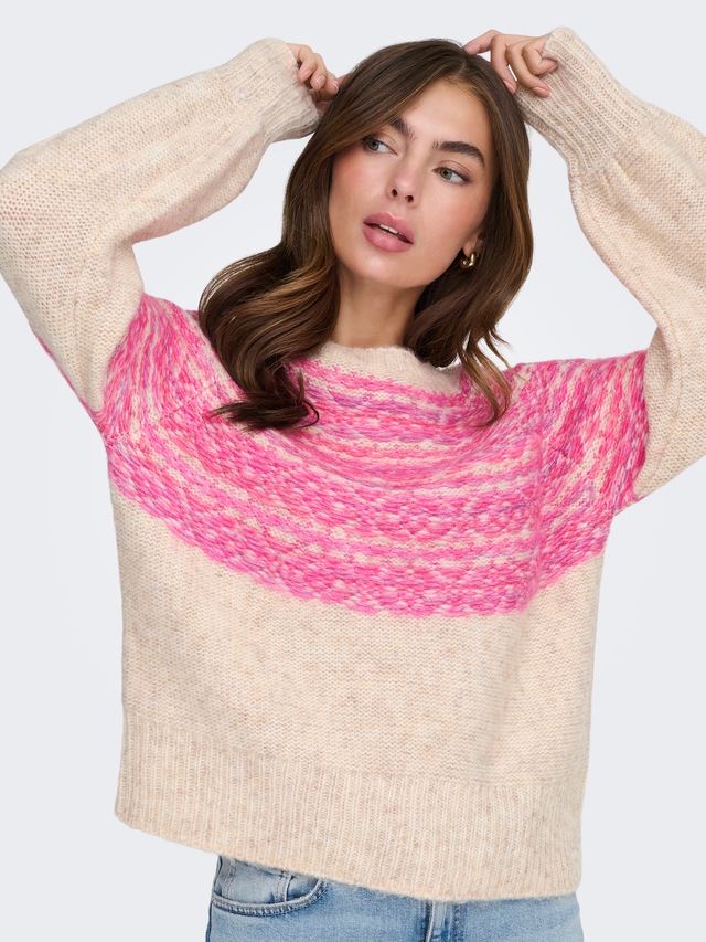 ONLY Strickpullover »ONLSIDONA LIFE LS JQ O-NECK KNT«