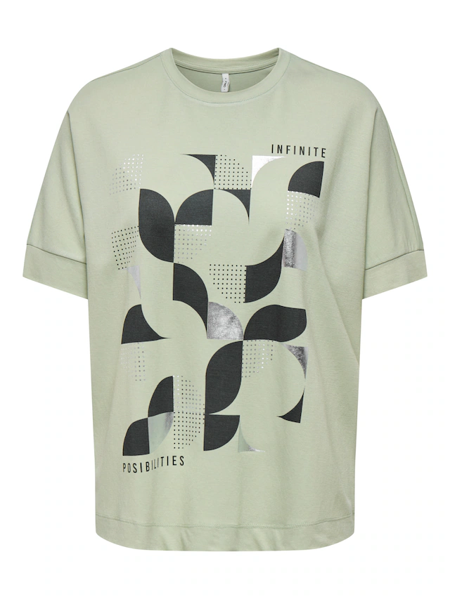 ONLY Kurzarmshirt »ONLJANY S/S O-NECK PRINT TOP BOX JRS« Viskosemischung, regular fit, Rundhals