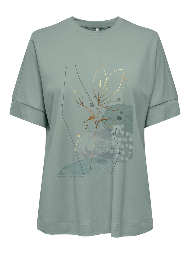 ONLY Kurzarmshirt »ONLJANY S/S O-NECK PRINT TOP BOX JRS« Viskosemischung, regular fit, Rundhals