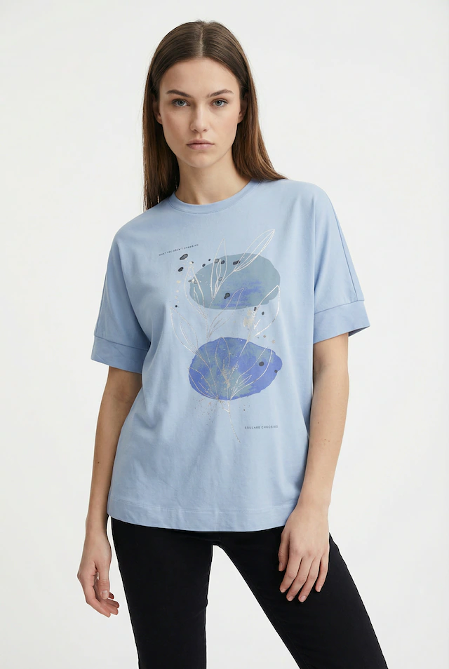 ONLY Kurzarmshirt »ONLJANY S/S O-NECK PRINT TOP BOX JRS« Viskosemischung, regular fit, Rundhals