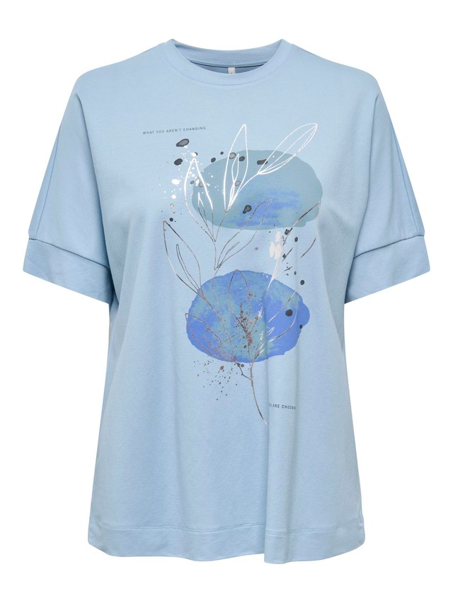 ONLY Kurzarmshirt »ONLJANY S/S O-NECK PRINT TOP BOX JRS« Viskosemischung, regular fit, Rundhals