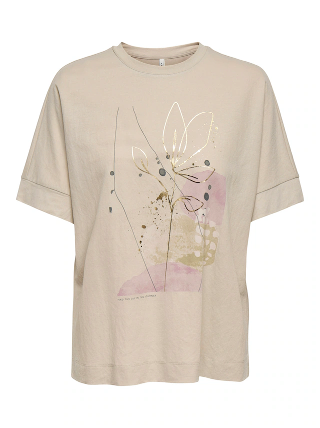 ONLY Kurzarmshirt »ONLJANY S/S O-NECK PRINT TOP BOX JRS« Viskosemischung, regular fit, Rundhals