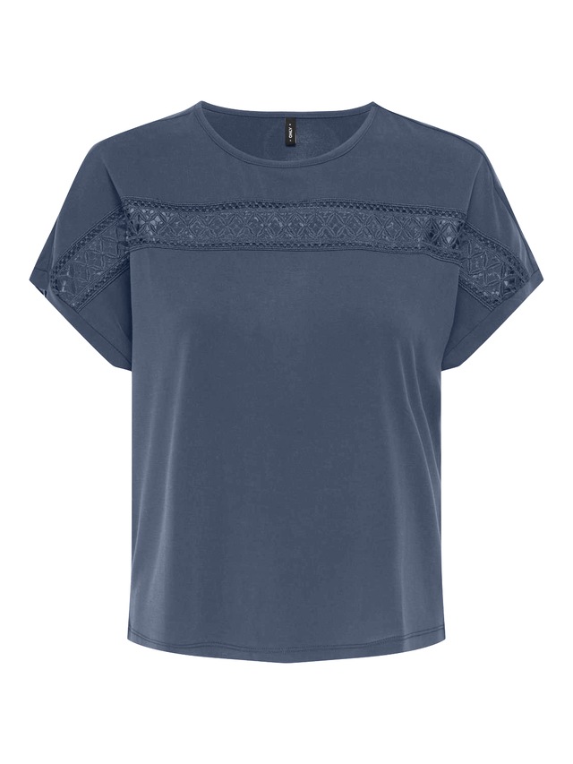 ONLY Kurzarmshirt »ONLFREE LIFE S/S LACE PANEL TOP JRS«