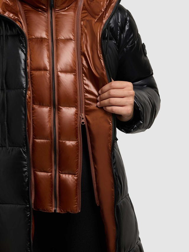 khujo Steppmantel »NASHI« aus Nylon und Polyester, knielanger Schnitt, mit 2-Wege-Reißverschluss