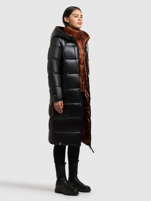 khujo Steppmantel »NASHI« aus Nylon und Polyester, knielanger Schnitt, mit 2-Wege-Reißverschluss