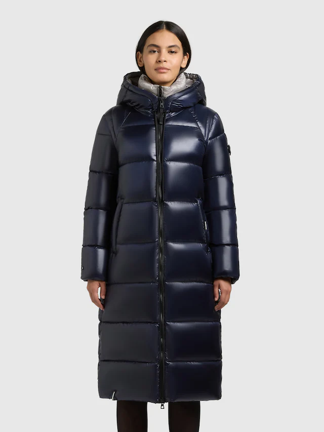 khujo Steppmantel »NASHI« aus Nylon und Polyester, knielanger Schnitt, mit 2-Wege-Reißverschluss