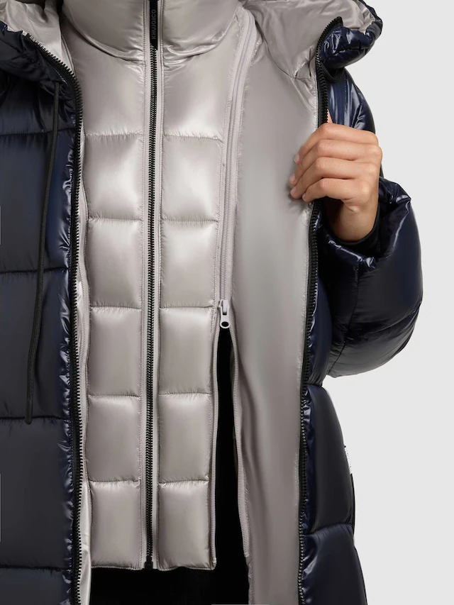 khujo Steppmantel »NASHI« aus Nylon und Polyester, knielanger Schnitt, mit 2-Wege-Reißverschluss