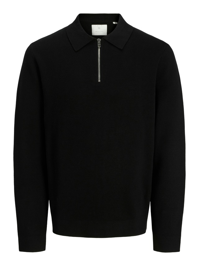 Jack & Jones Polokragenpullover »JPRBLAMILANO STITCH KNIT ZIP POLO SN« Baumwolle, locker geschnitten
