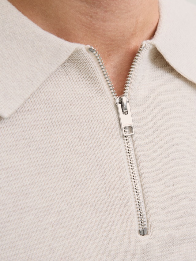 Jack & Jones Polokragenpullover »JPRBLAMILANO STITCH KNIT ZIP POLO SN« Baumwolle, locker geschnitten