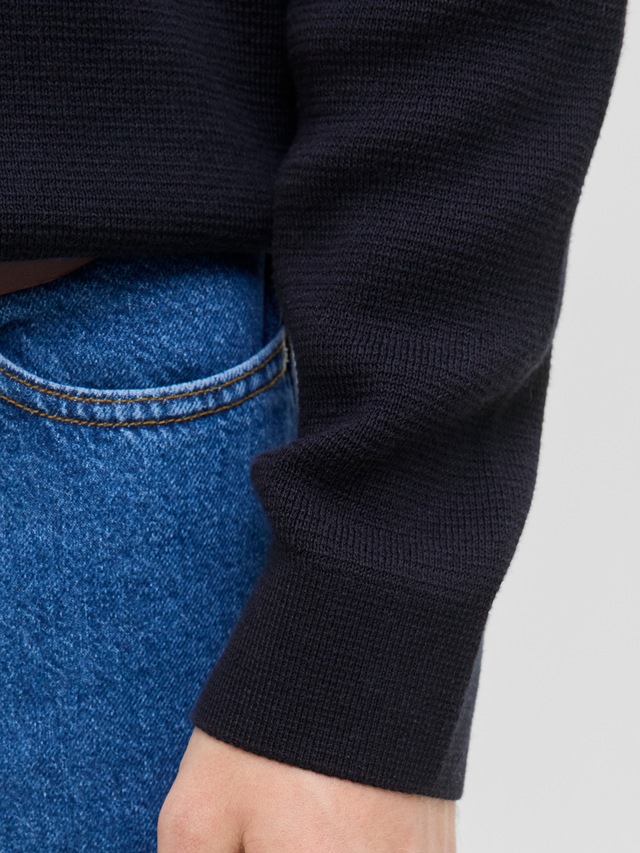 Jack & Jones Polokragenpullover »JPRBLAMILANO STITCH KNIT ZIP POLO SN« Baumwolle, locker geschnitten