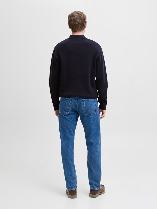 Jack & Jones Polokragenpullover »JPRBLAMILANO STITCH KNIT ZIP POLO SN« Baumwolle, locker geschnitten