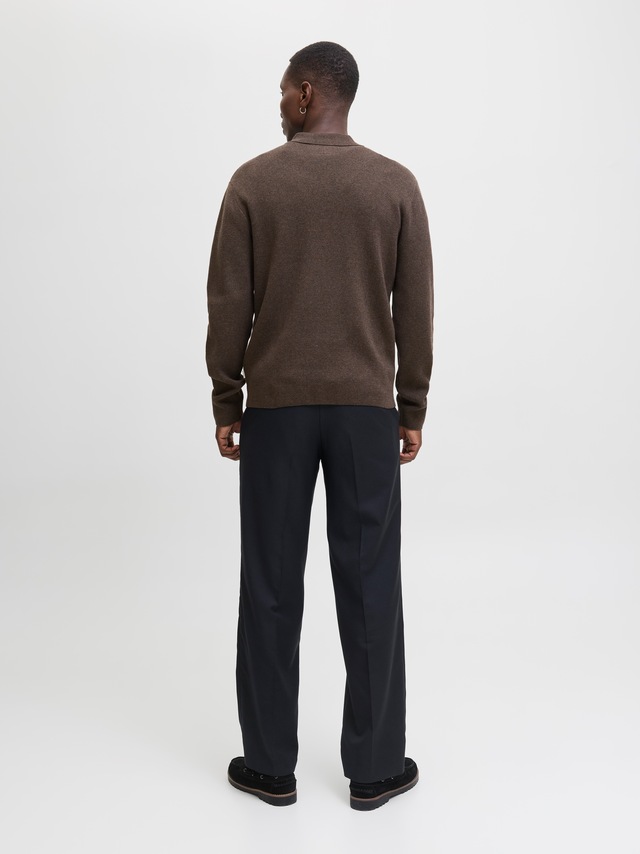 Jack & Jones Polokragenpullover »JPRBLAMILANO STITCH KNIT ZIP POLO SN« Baumwolle, locker geschnitten
