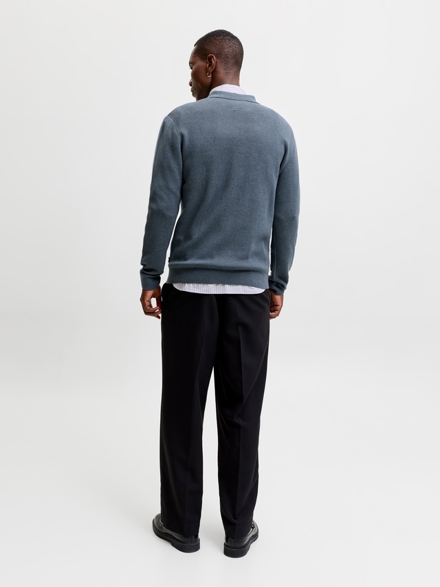 Jack & Jones Polokragenpullover »JPRBLAMILANO STITCH KNIT ZIP POLO SN« Baumwolle, locker geschnitten