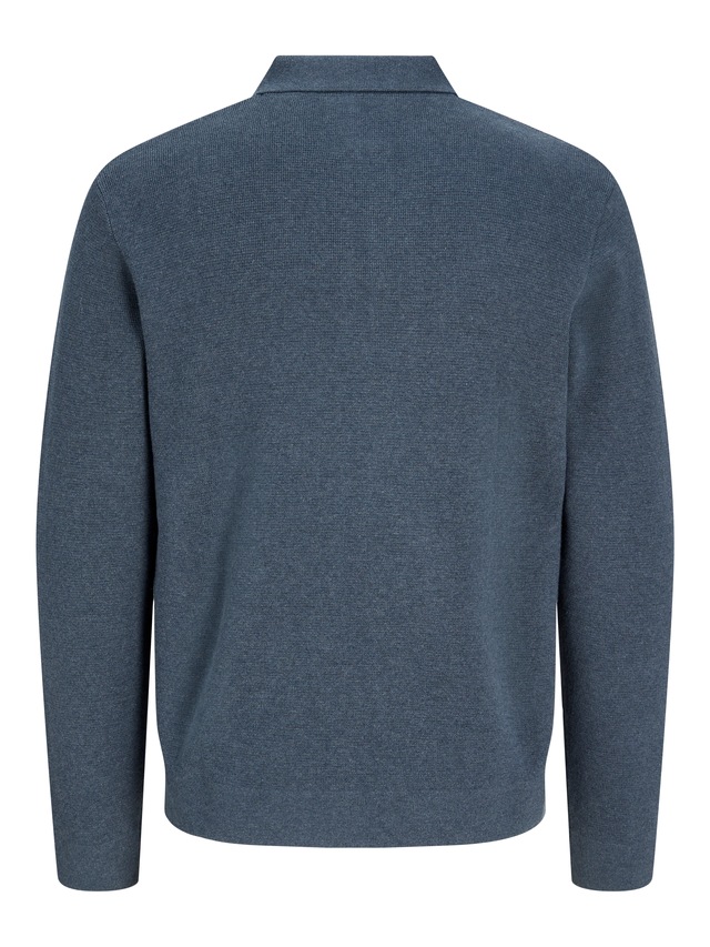 Jack & Jones Polokragenpullover »JPRBLAMILANO STITCH KNIT ZIP POLO SN« Baumwolle, locker geschnitten