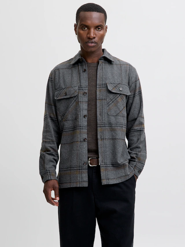 Jack & Jones Langarmhemd »JPRRAYLE MELANGE CHECK L/S OVERSHIRT SN«