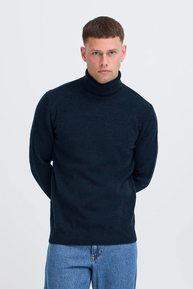 Blend Rollkragenpullover »BHBRANKO ROLL KNIT« mit Markenlabel, aus Wollmischung, Regular Fit, hüftlang