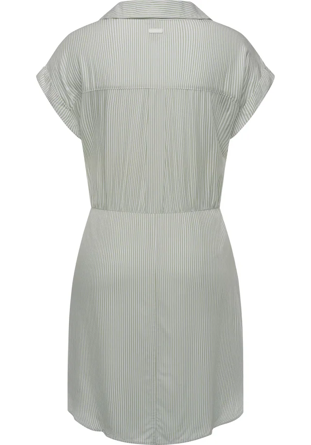 Ragwear Blusenkleid »Bahaya Stripe« Brusttaschen gestreiftes Damen Sommerkleid mit Bindeband