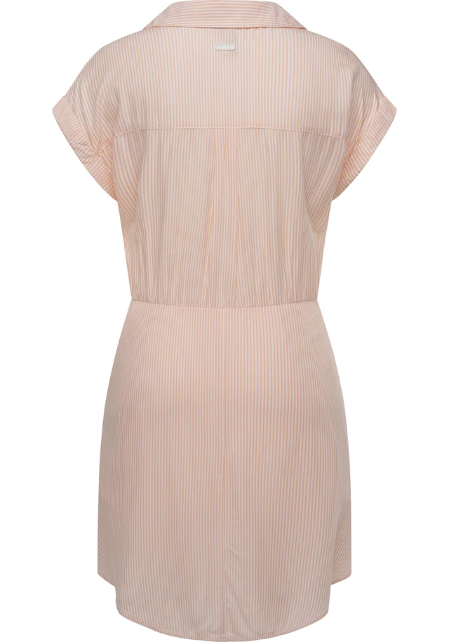 Ragwear Blusenkleid »Bahaya Stripe« Brusttaschen gestreiftes Damen Sommerkleid mit Bindeband