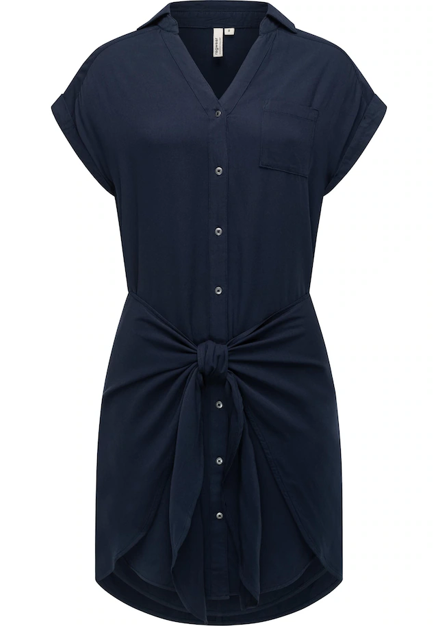 Ragwear Blusenkleid »Bahaya« Brusttasche stylisches Damen Sommerkleid mit Bindeband