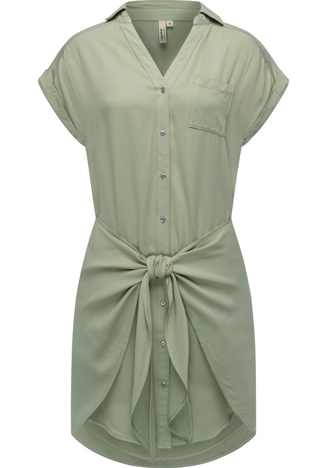 Ragwear Blusenkleid »Bahaya« Brusttasche stylisches Damen Sommerkleid mit Bindeband