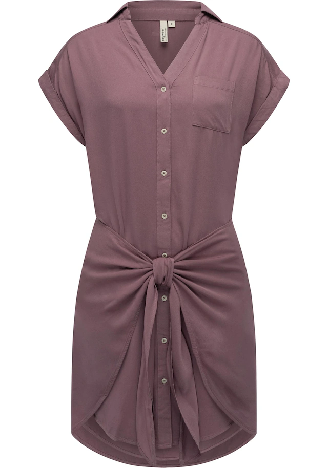 Ragwear Blusenkleid »Bahaya« Brusttasche stylisches Damen Sommerkleid mit Bindeband