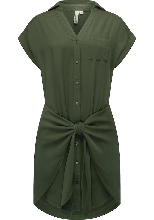 Ragwear Blusenkleid »Bahaya« Brusttasche stylisches Damen Sommerkleid mit Bindeband