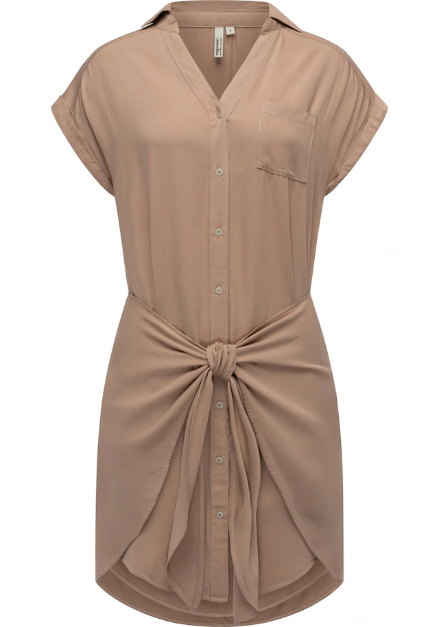 Ragwear Blusenkleid »Bahaya« Brusttasche stylisches Damen Sommerkleid mit Bindeband