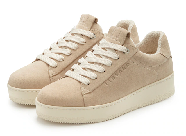 Elbsand Sneaker »Freizeitschuh, Lederschuh, Ledersneaker, Turnschuh, Schnürschuhe« aus Leder mit Plateausohle und austauschbaren Schnürsenkeln