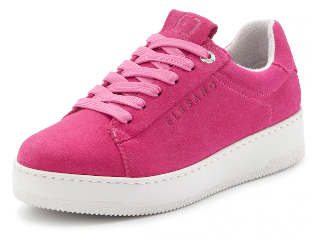 Elbsand Sneaker »Freizeitschuh, Lederschuh, Ledersneaker, Turnschuh, Schnürschuhe« aus Leder mit Plateausohle und austauschbaren Schnürsenkeln