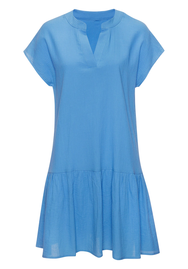 Vivance Blusenkleid »aus strukturierter Ware mit Volant« Ohne Taschen lockeres Tunikakleid, Sommerkleid, Strandkleid, Basic