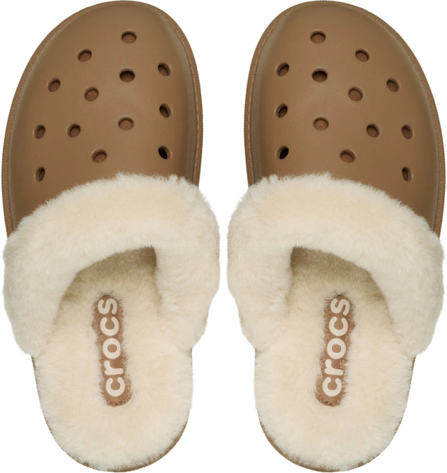 Crocs Pantoffel »Classic Fuzz Scuff« Hausschuh, Clog mit Warmfutter