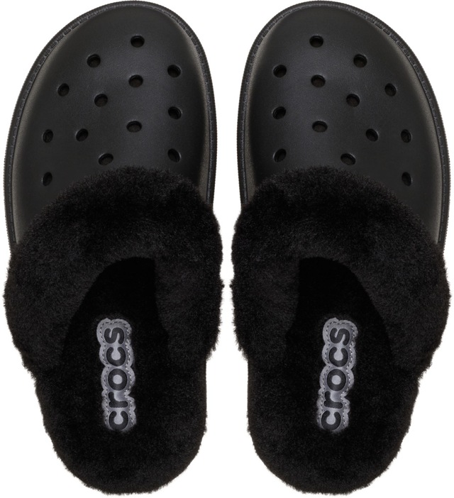 Crocs Pantoffel »Classic Fuzz Scuff« Hausschuh, Clog mit Warmfutter