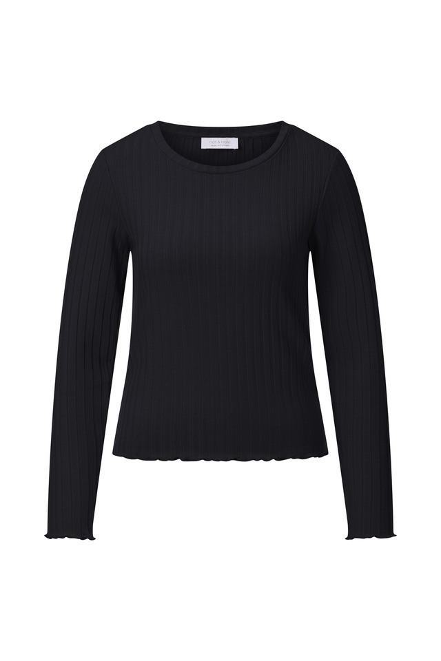 RICHROYAL Longsleeve perfekt zum drunterziehen, mit Rollkante am Ausschnitt