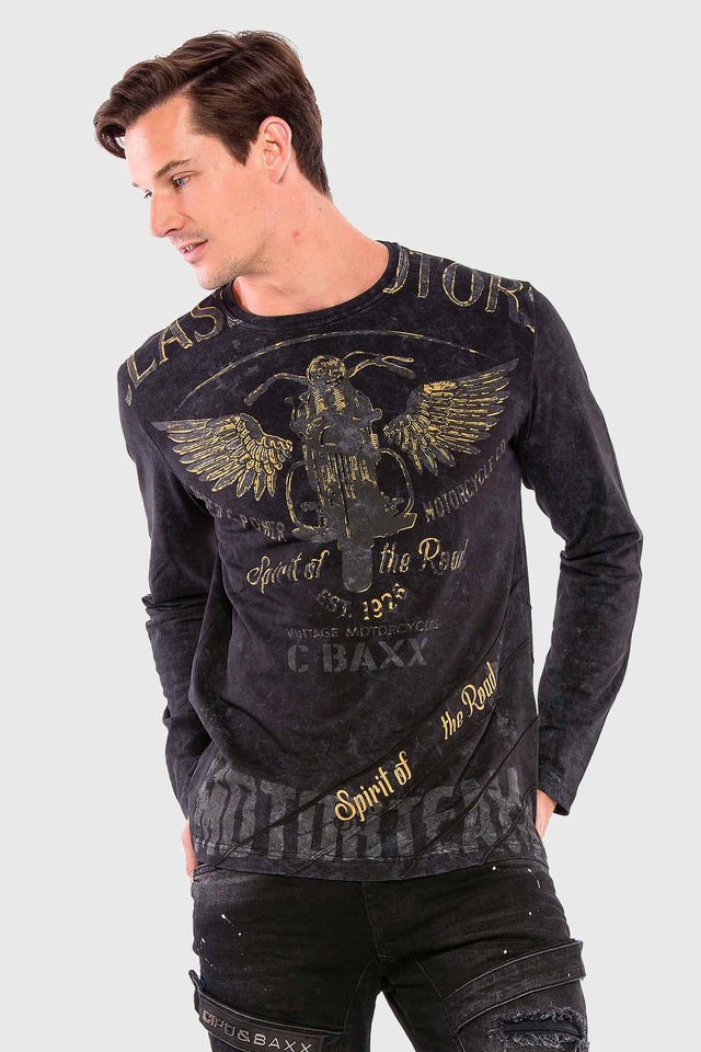 Cipo & Baxx T-Shirt »Langarmshirt« mit modischem Print