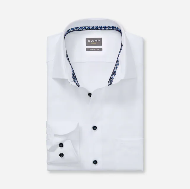 OLYMP Businesshemd »Luxor Comfort Fit New-Kentkragen« kontrastfarbene Details an Krageninnenseite, comfort fit