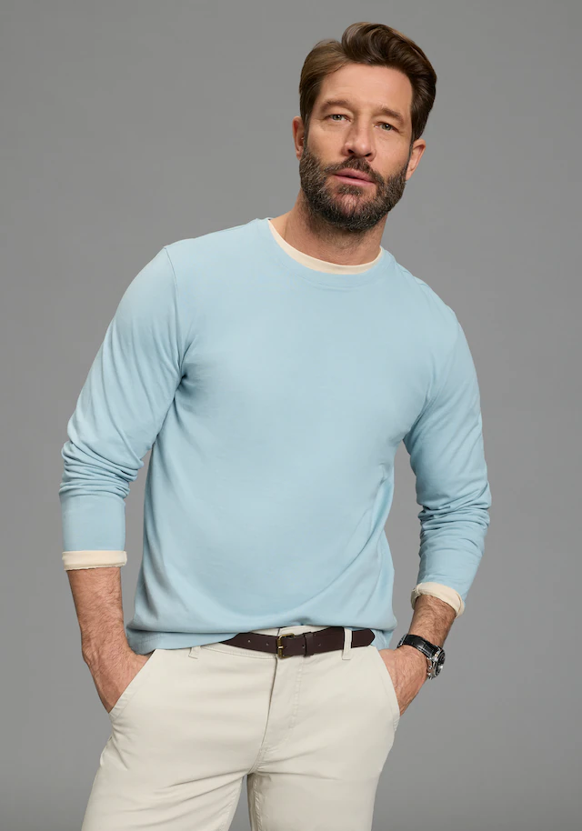 Man's World Langarmshirt »neue Farbe !« 3er-Pack, Langarm, unifarben, aus Baumwolle, im 3er-Pack