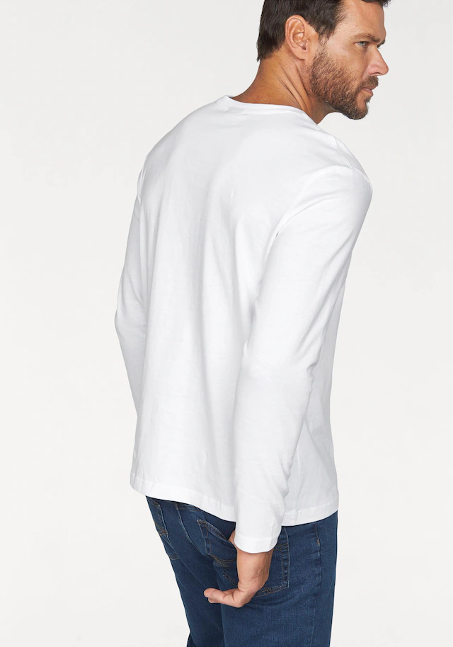 Man's World Langarmshirt »neue Farbe !« 3er-Pack, Langarm, unifarben, aus Baumwolle, im 3er-Pack