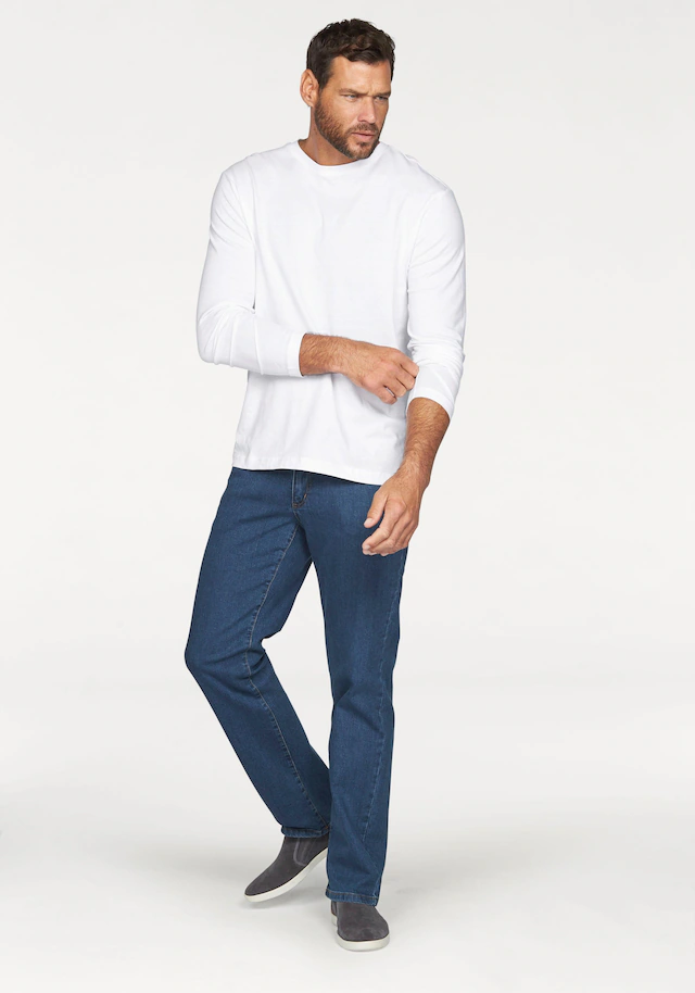 Man's World Langarmshirt »neue Farbe !« 3er-Pack, Langarm, unifarben, aus Baumwolle, im 3er-Pack