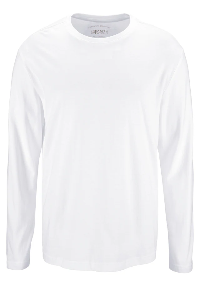 Man's World Langarmshirt »neue Farbe !« 3er-Pack, Langarm, unifarben, aus Baumwolle, im 3er-Pack