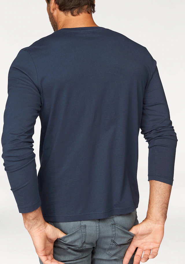 Man's World Langarmshirt »neue Farbe !« 3er-Pack, Langarm, unifarben, aus Baumwolle, im 3er-Pack