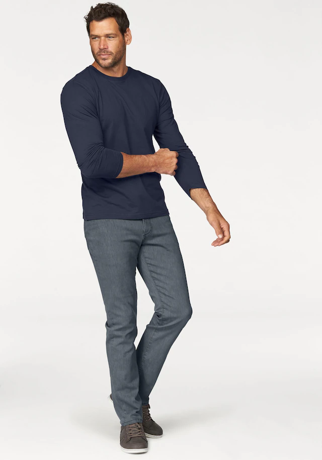 Man's World Langarmshirt »neue Farbe !« 3er-Pack, Langarm, unifarben, aus Baumwolle, im 3er-Pack