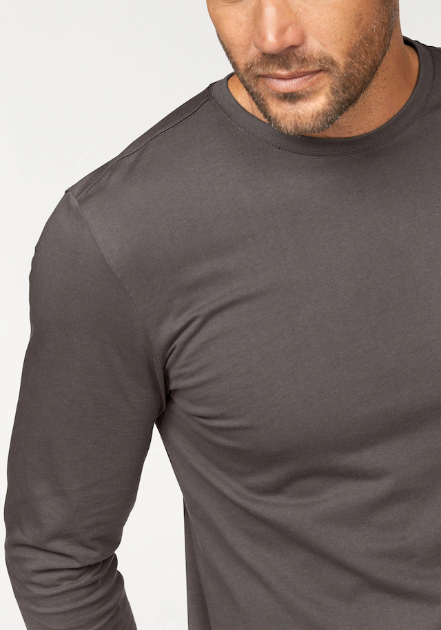 Man's World Langarmshirt »neue Farbe !« 3er-Pack, Langarm, unifarben, aus Baumwolle, im 3er-Pack
