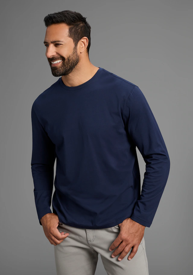 Man's World Langarmshirt »neue Farbe !« 3er-Pack, Langarm, unifarben, aus Baumwolle, im 3er-Pack